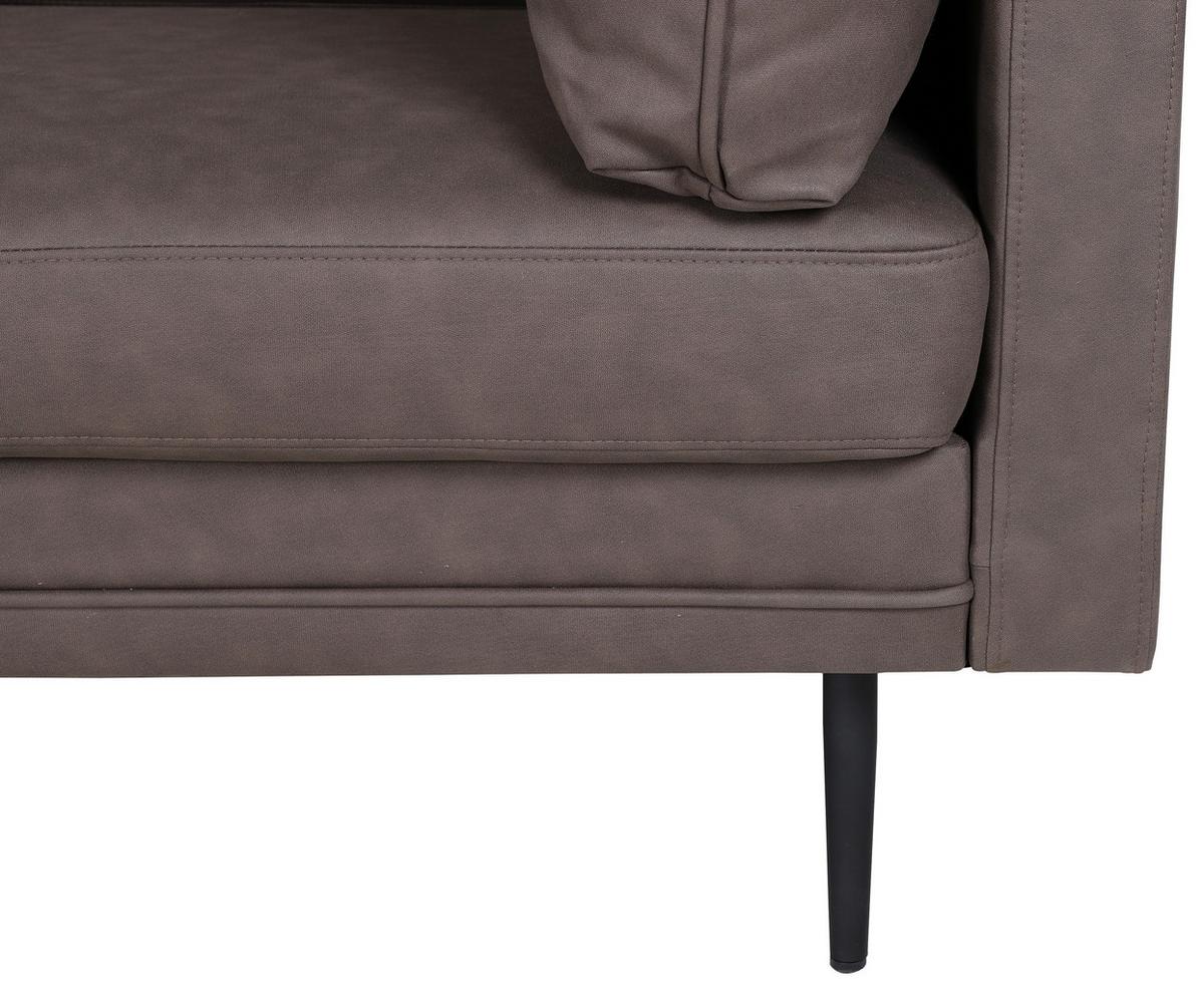 2-SITZER-SOFA BOOM - Schwarz/Braun, Design, Textil/Metall (203/84/90cm) - Livetastic