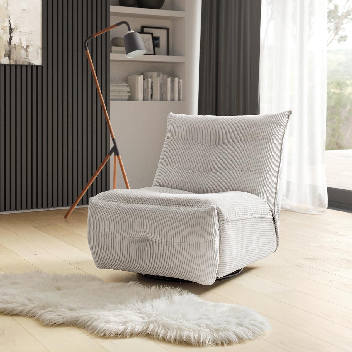 Relax Fotel Alura - krém, Modern, textil/fa (90/92/90cm) - Bessagi Home