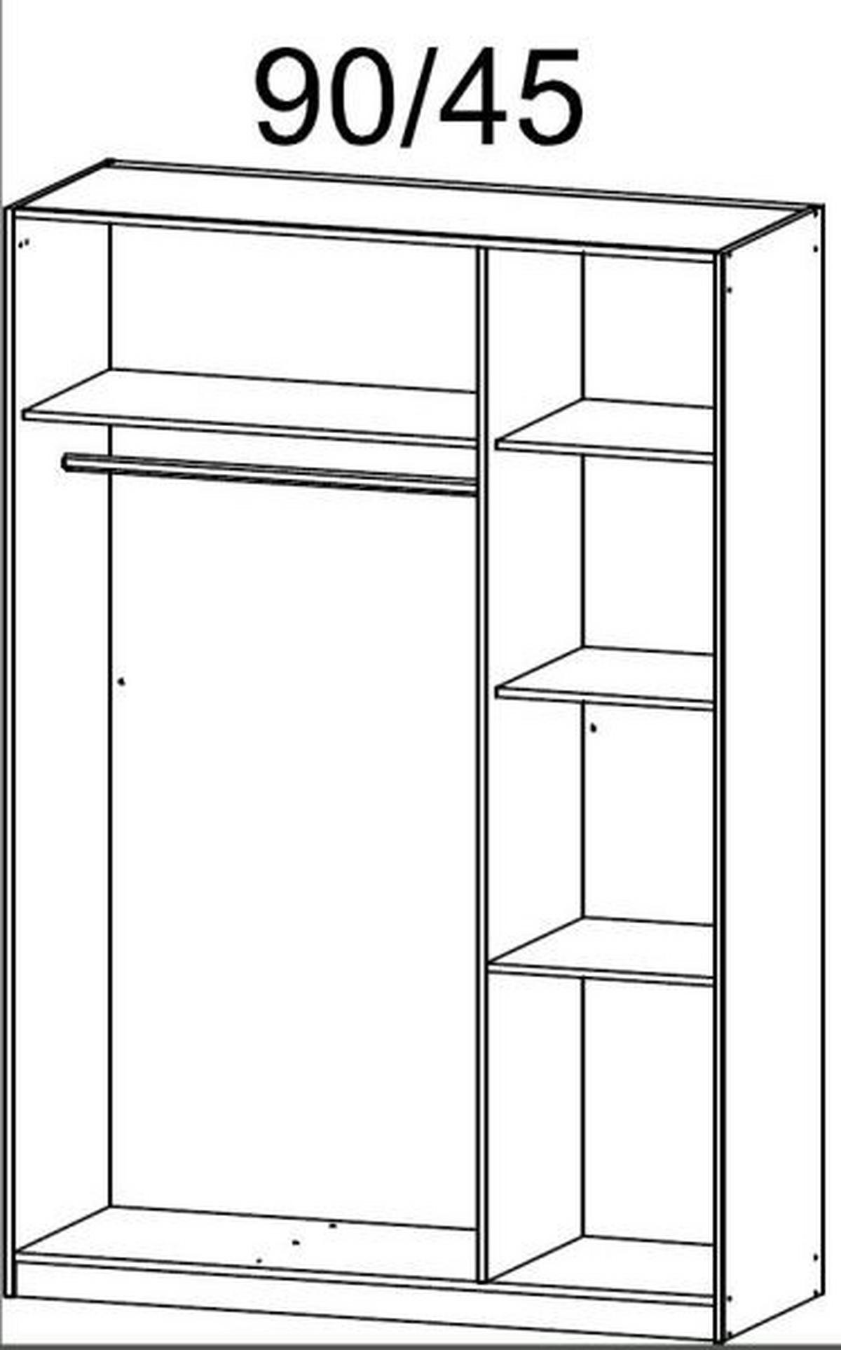 Kombischrank Freising ca. 136x197x54 cm Weiß - Weiß, MODERN, Holzwerkstoff (136/197/54cm) - Rauch Möbel