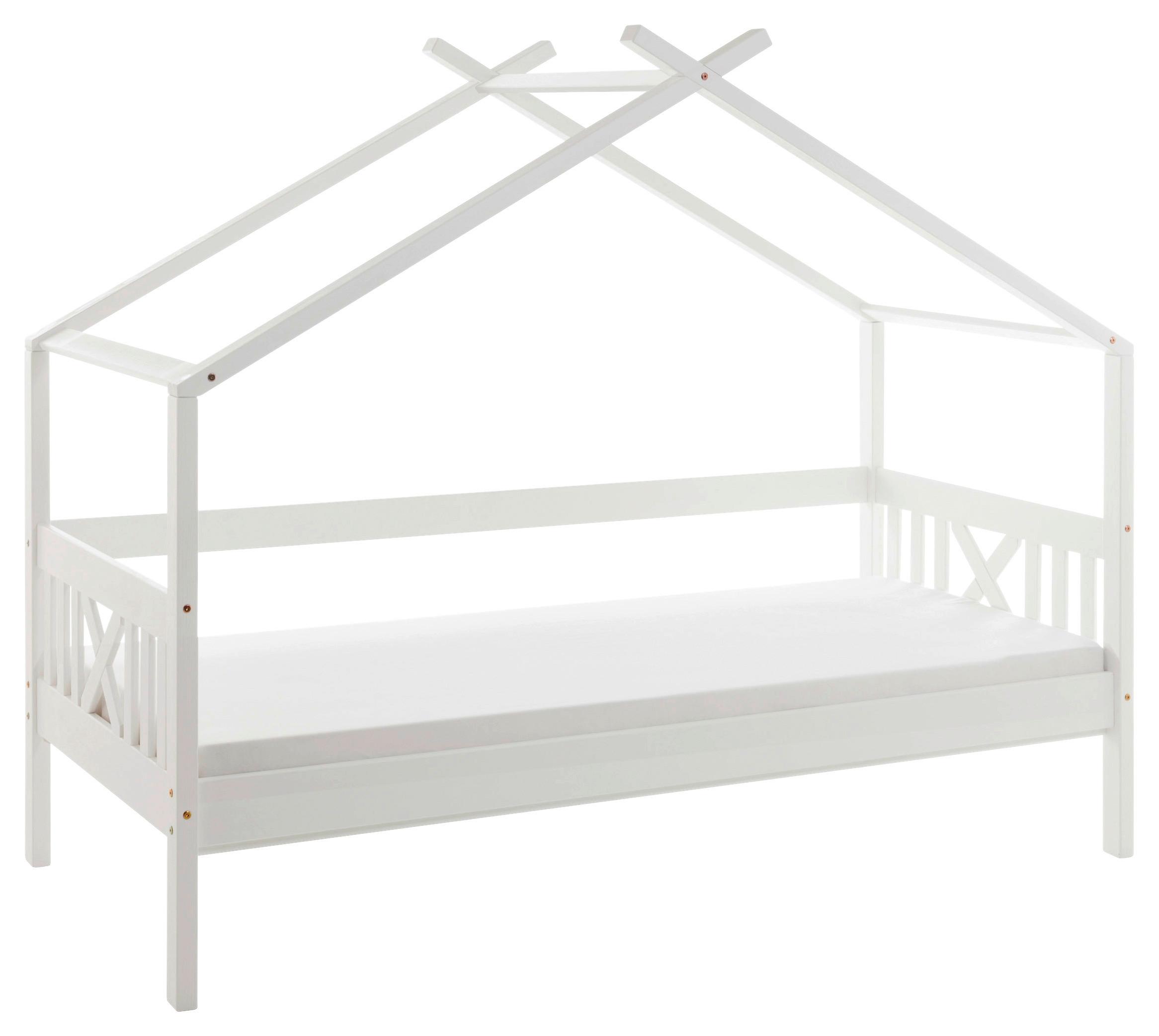 Dečji Krevet Kućica Susa - bela/prirodna boja, Konvencionalno, drvo/pločasti materijal (90/200cm) - Modern Living