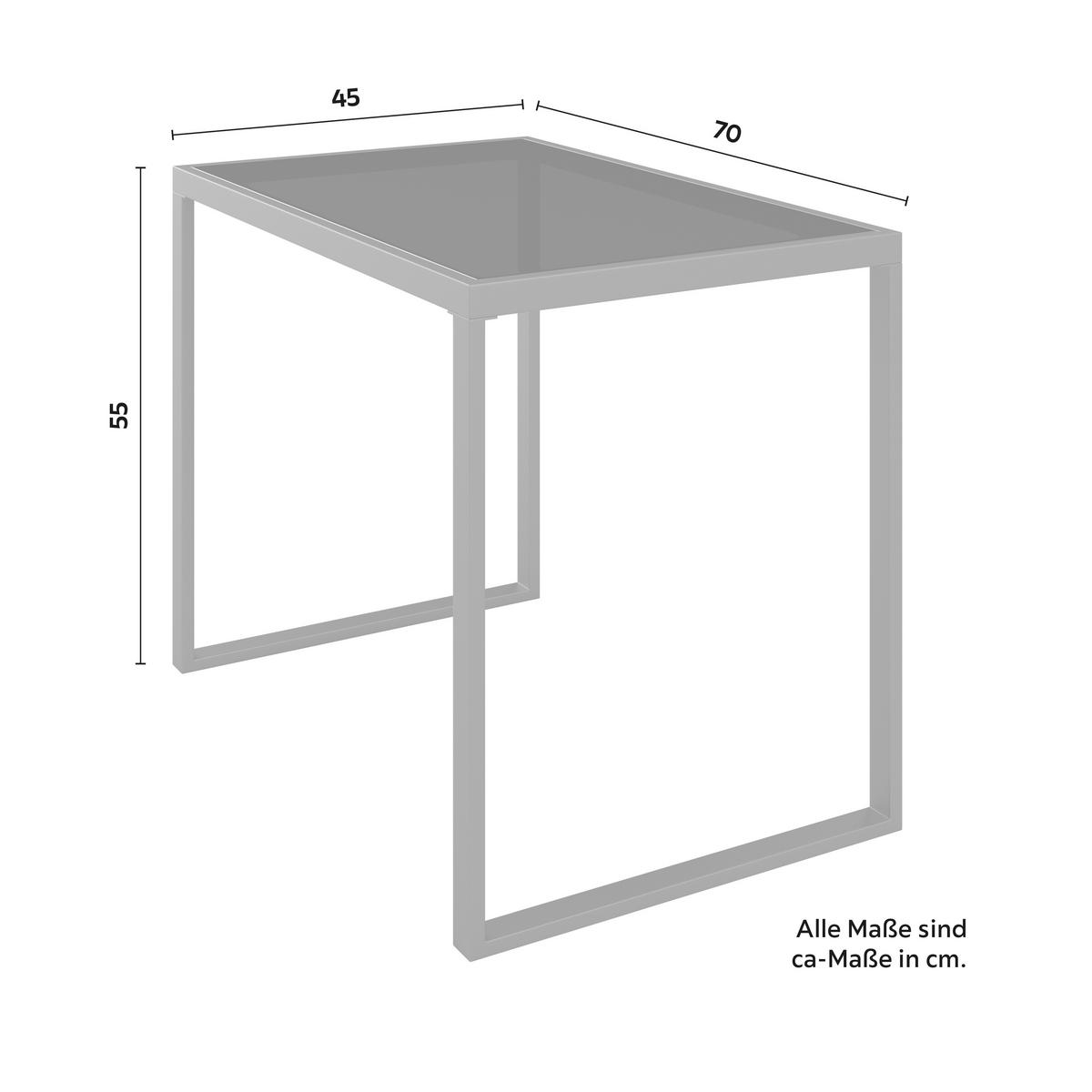 Loungegarnitur Malina Hellgrau Metall/Outdoorstoff - Schwarz/Grau, MODERN, Glas/Textil (230/60/70,5cm) - Bessagi Garden