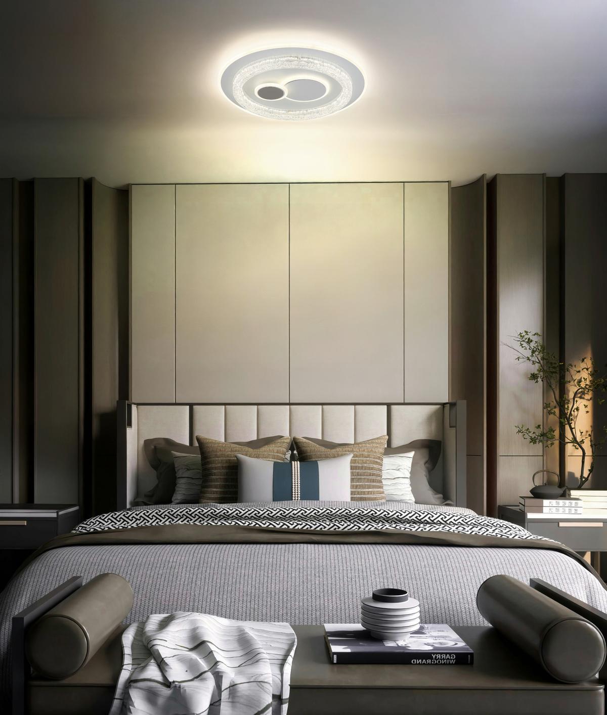 LED-DECKENLEUCHTE 41005  KRISWALL - Klar/Weiss, Basics, Kunststoff/Metall (49,5/6cm) - Globo