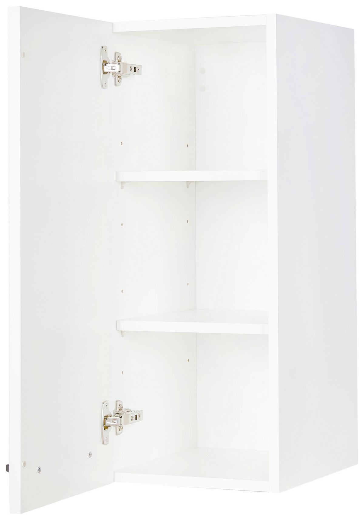 Küchenoberschrank Touch Weiß - Edelstahlfarben/Weiß, MODERN, Holzwerkstoff/Metall (30/72/35cm) - Nobilia