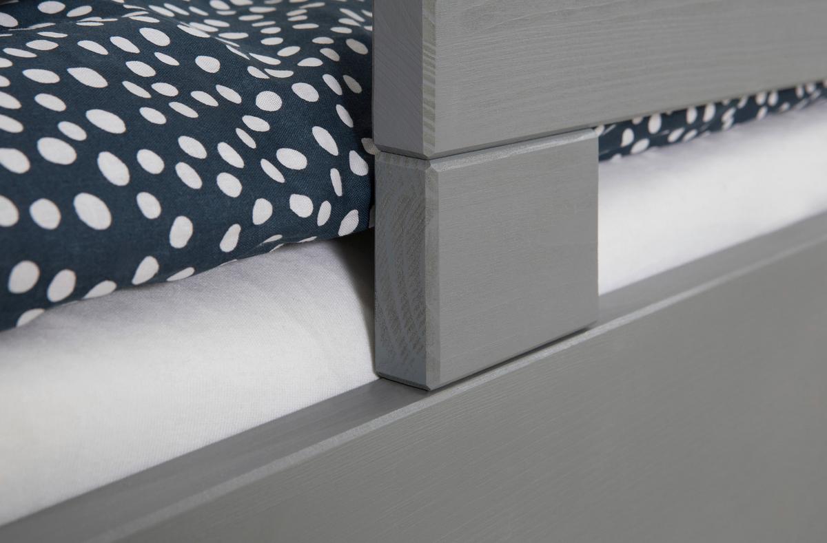 Bett Bennet mit Matratze ca. 90x200 cm Hellgrau - Hellgrau, MODERN, Holz/Textil (90/200cm) - MID.YOU
