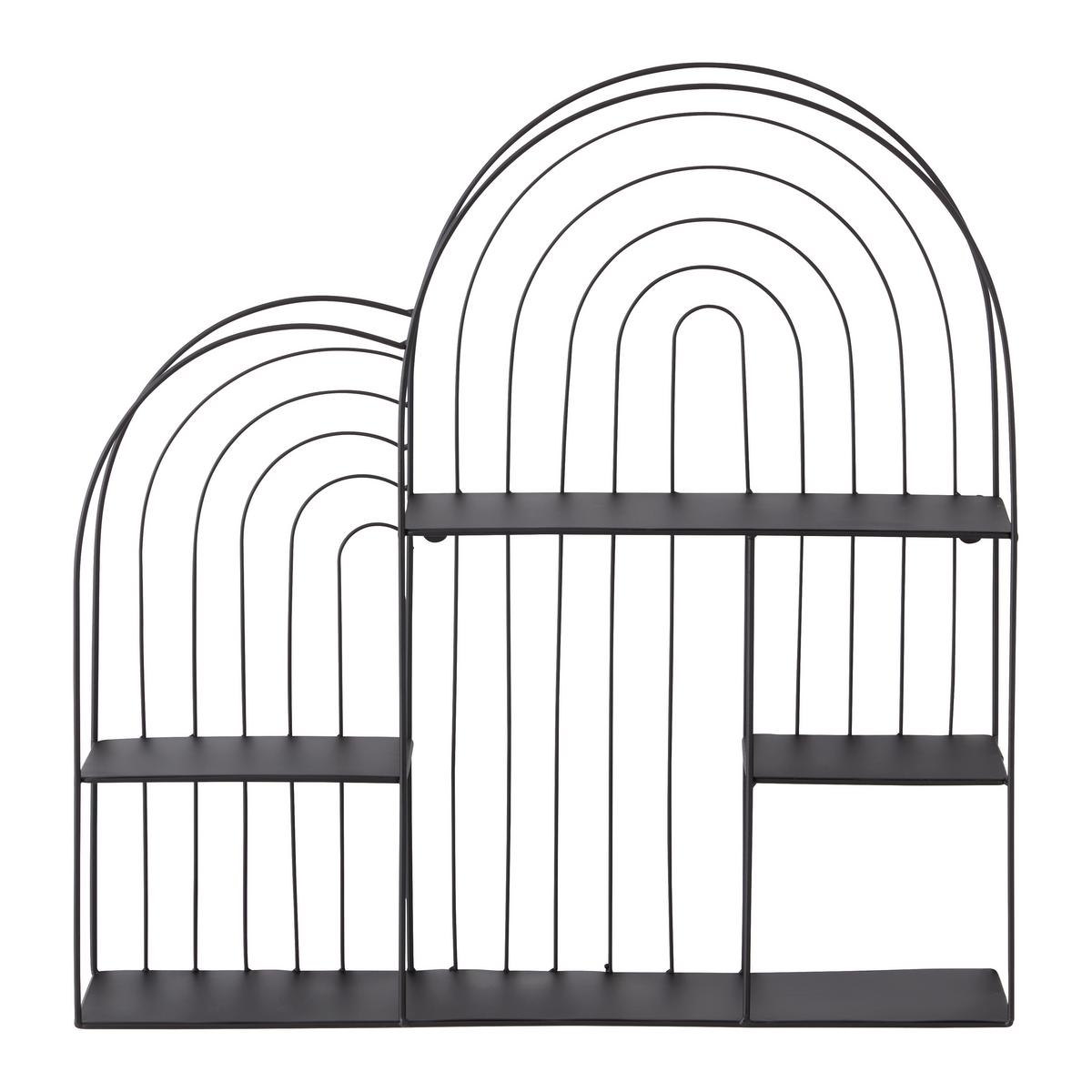 Wandregal Ivy Schwarz - Schwarz, MODERN, Metall (54/55/11cm) - Mömax