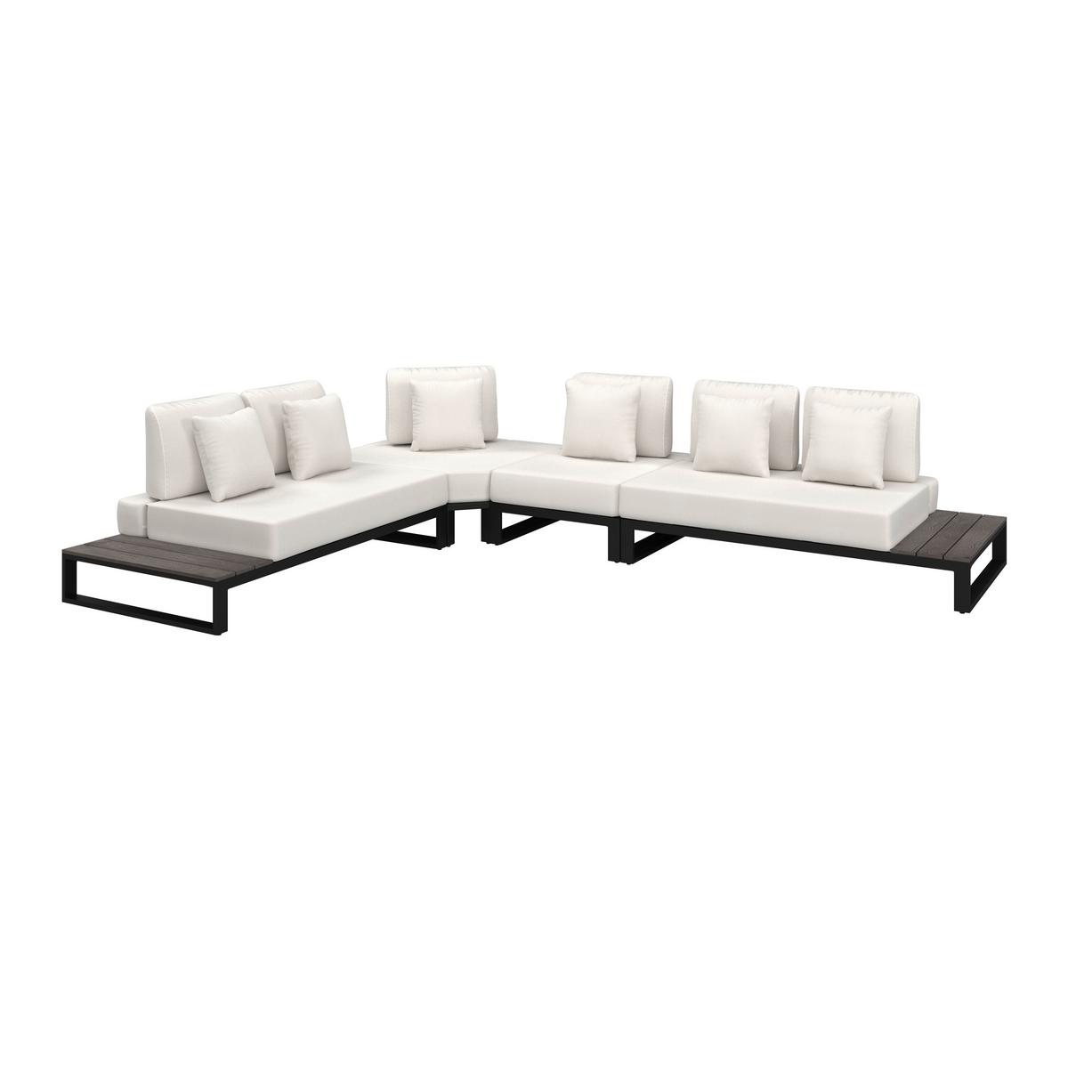 Garnitură grădină Silvano - alb/negru, Modern, plastic/metal (323/79cm) - Bessagi Garden