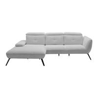 Wohnlandschaft Seattle Hellgrau - Hellgrau/Schwarz, MODERN, Holzwerkstoff/Textil (196/301cm) - Premium Living