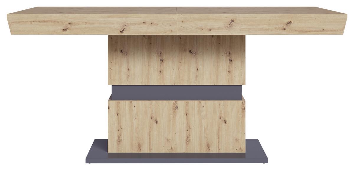 Esstisch ausziehbar Matthew 160-215x90cm Eiche Dekor/Grau - Dunkelgrau/Eiche Artisan, MODERN, Holzwerkstoff (160/90/75cm) - MID.YOU