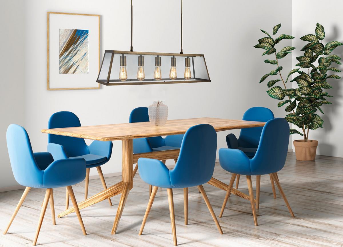 Függőlámpa Voyager 4614-5ab - sárgarézszínű, Design, üveg/fém (90/20/100cm)