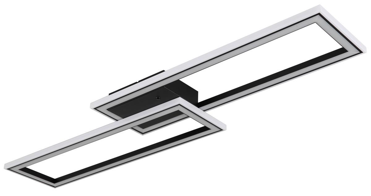 LED-DECKENLEUCHTE 67365 - Opal/Schwarz, Design, Kunststoff/Metall (94,5/24/5,5cm) - Globo