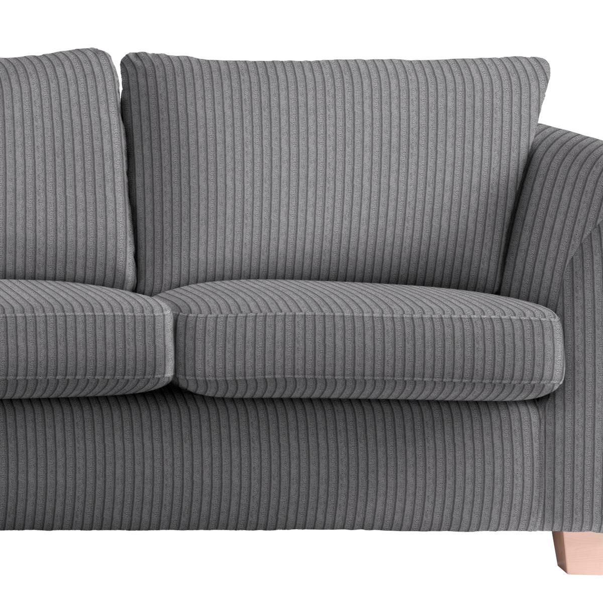 2-Sitzer-Sofa Devado Dunkelgrau Cord - Dunkelgrau/Naturfarben, Holz/Textil (190/70-85/95cm) - Mömax