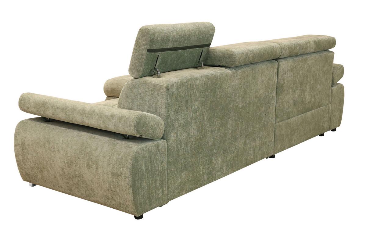Colțar Vegas - verde salvie, Design, lemn/textil (173/294cm) - Modern Living