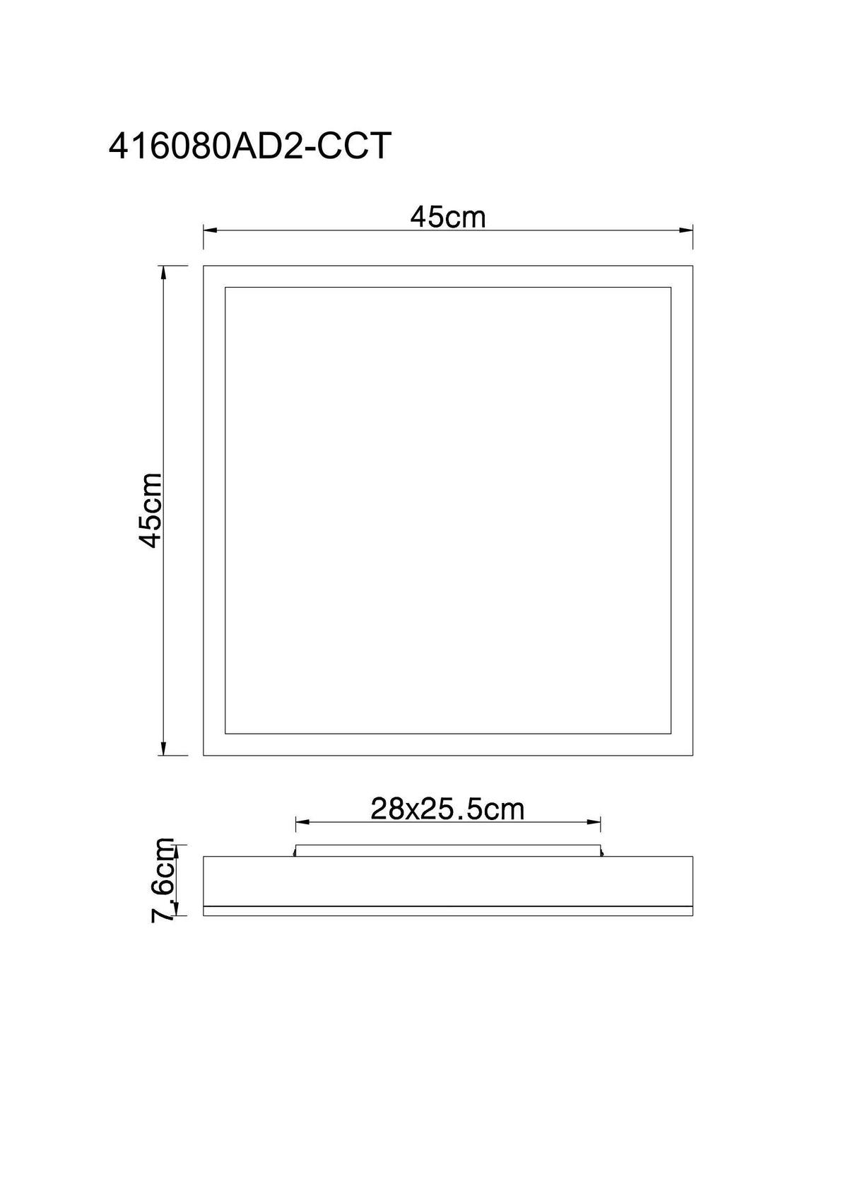 LED-DECKENLEUCHTE 416080AD2 DORO - Weiss/Dunkelgrau, Basics, Kunststoff/Metall (45/45/7,5cm) - Globo