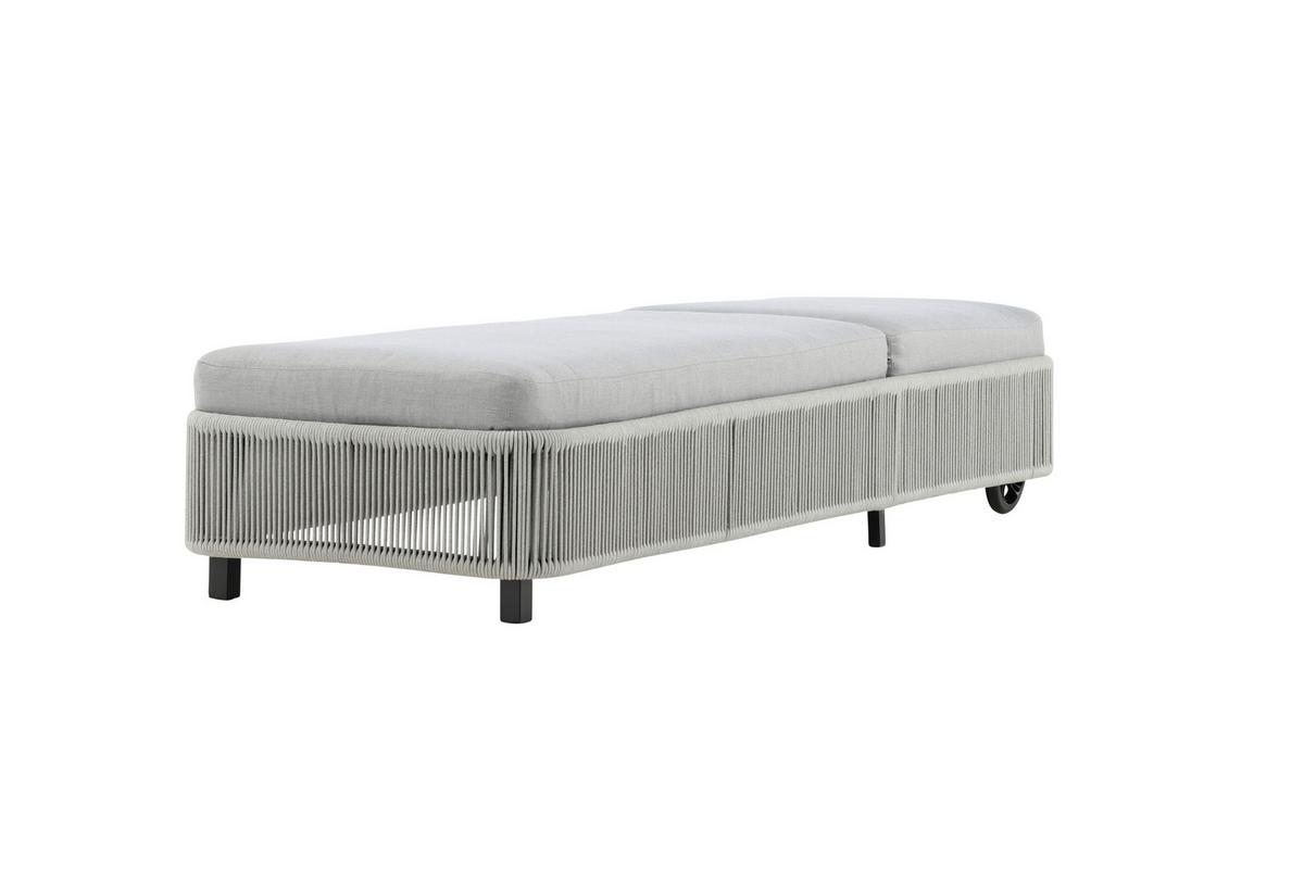 SONNENLIEGE VIRYA - Schwarz/Grau, KONVENTIONELL, Textil/Metall (75/32/205cm) - Gardenson