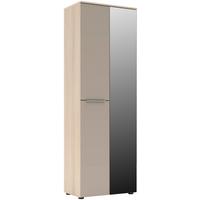 Garderobenschrank Siena Eichefarben/Kaschmir - Kaschmir/Chromfarben, MODERN, Glas/Holzwerkstoff (65/196/41cm) - Mömax