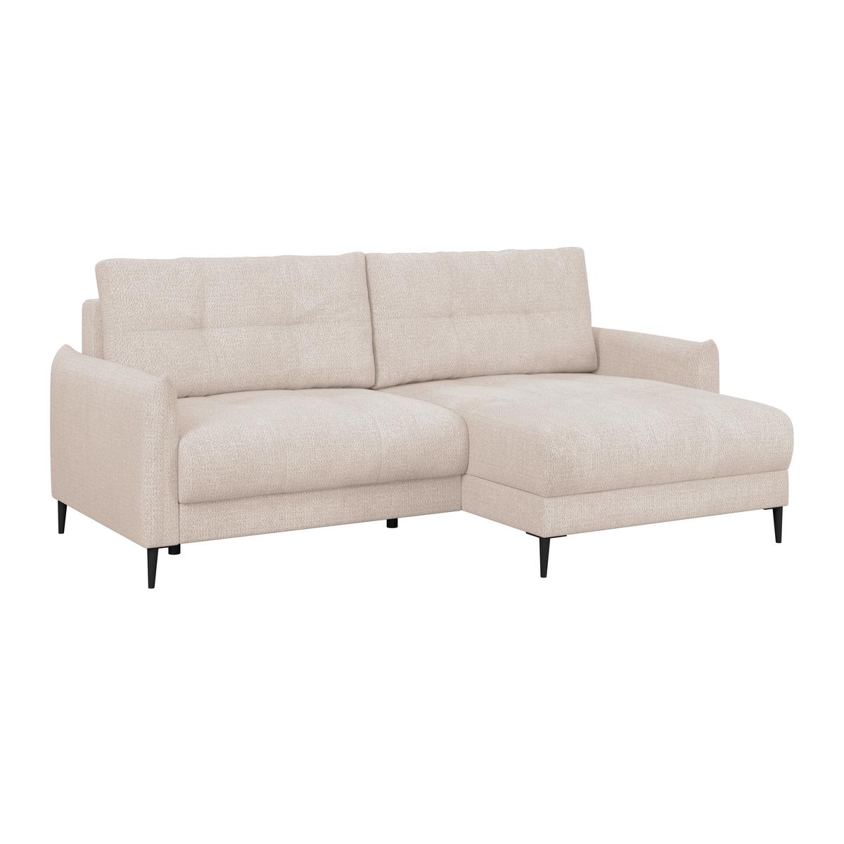 Kutna Garnitura Polis - crna/krem, Trend, tekstil/metal (221/142cm) - Ondega