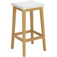 Barhocker in Weiß/Eichefarben - Eichefarben/Weiß, MODERN, Holz/Holzwerkstoff (31,9/74/36,9cm) - ZANDIARA