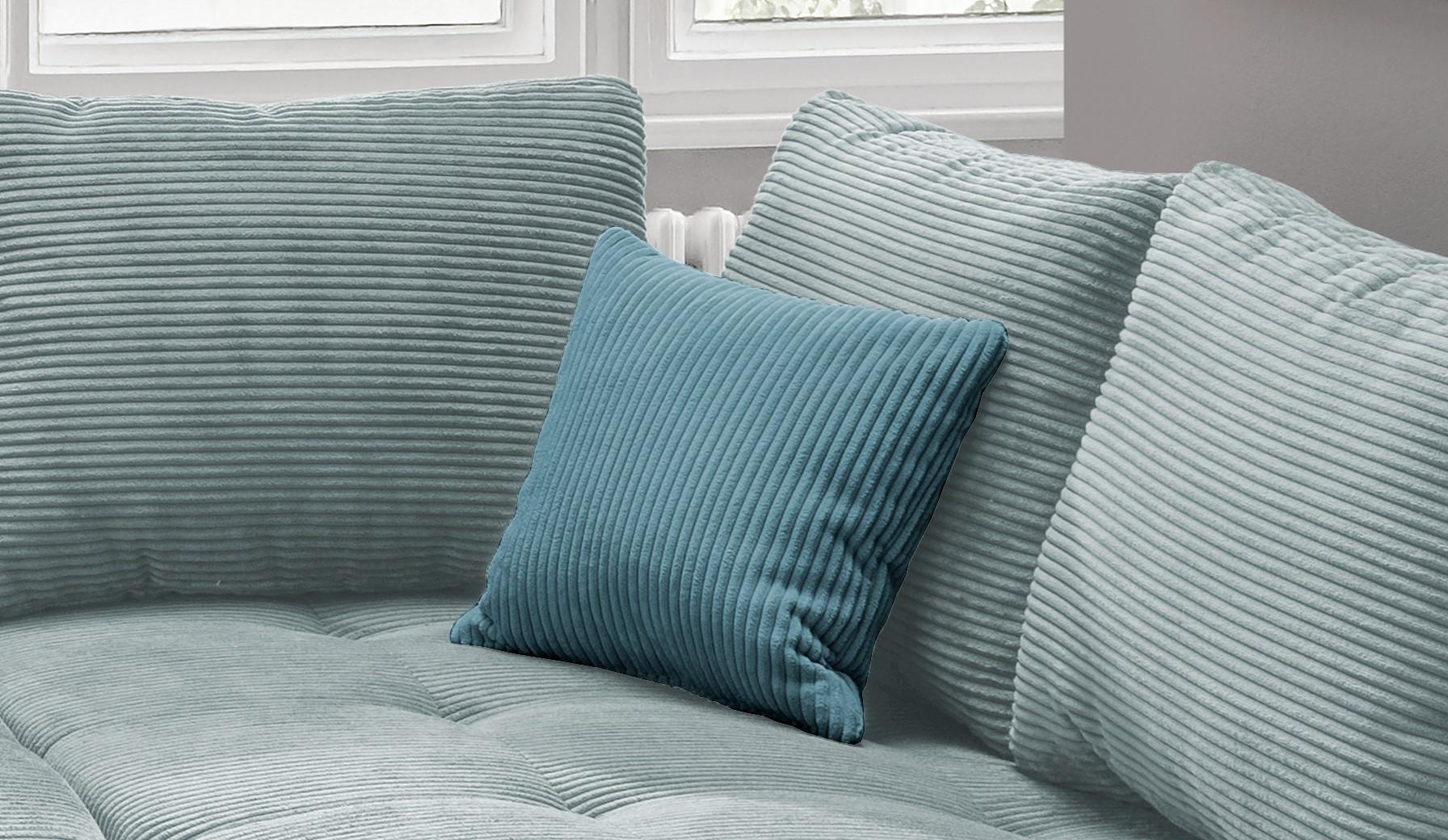 CANAPÉ D'ANGLE ALVITO - bleu clair/pétrole, Design, textile/bois (298/202cm) - P & B