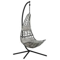 Hängesessel Edinburgh ca. 132x205x130cm Grau/Schwarz - Schwarz/Grau, KONVENTIONELL, Kunststoff (132/205/130cm) - Gardenson