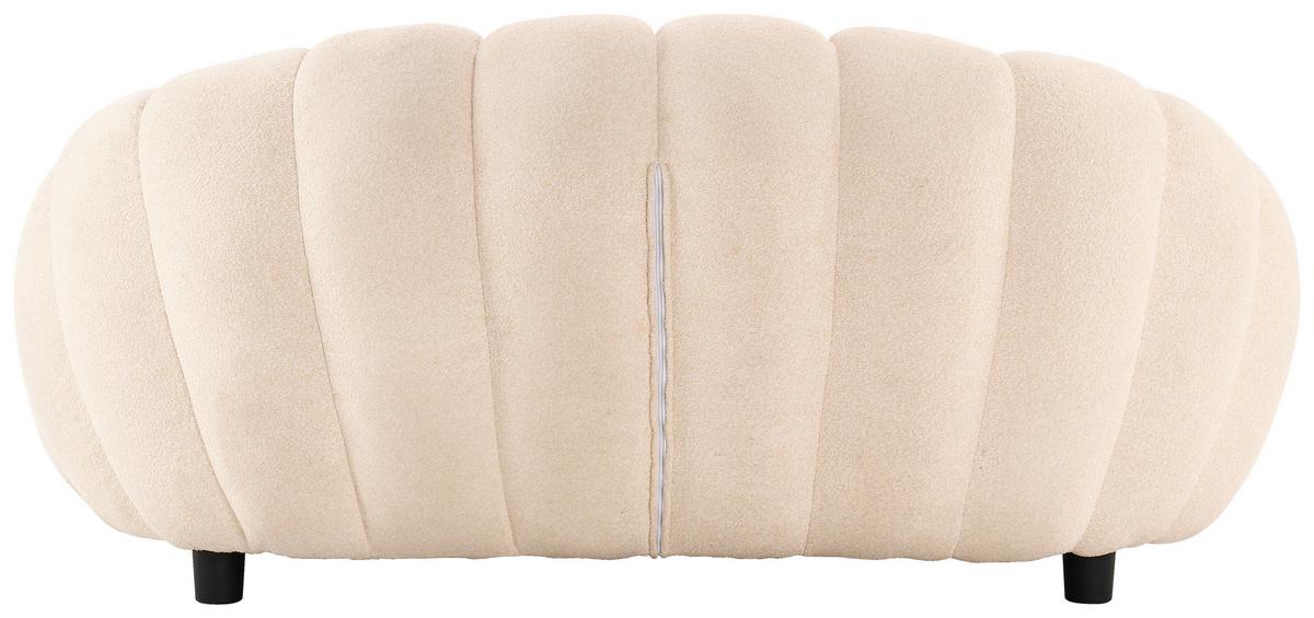 Sofa Shell -Studio- in Bouclé Cremeweiss - Weiss/Creme, Modern, Holz/Kunststoff (140/90/62cm) - Premium Living