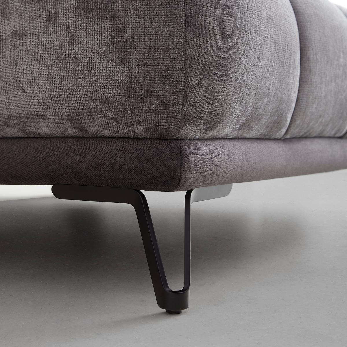 Ecksofa Morgan Graphitfarben - Graphitfarben/Schwarz, MODERN, Textil/Metall (262/67-87/184cm) - Mömax