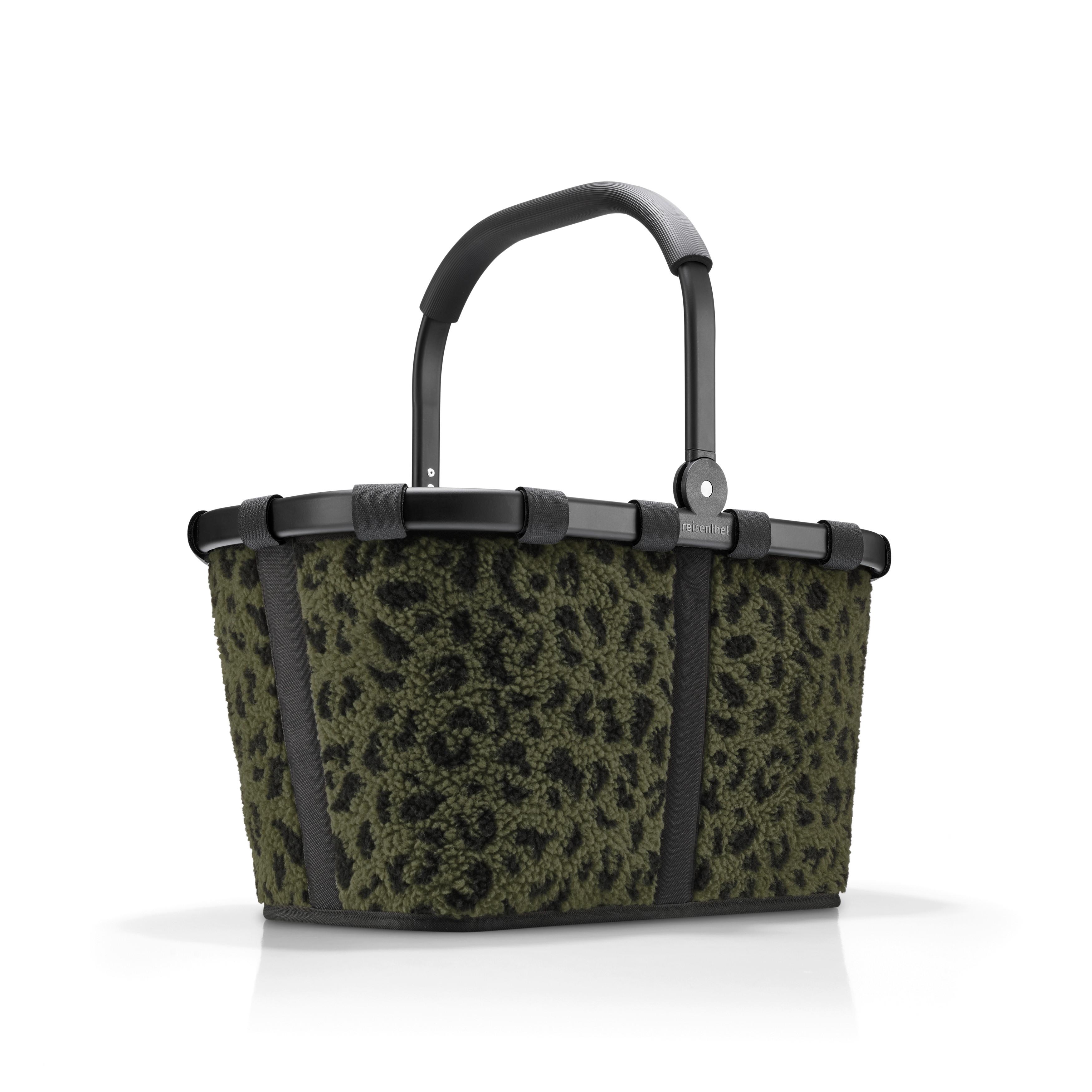 KOSZYK NA ZAKUPY CARRYBAG TEDDY LEO OLIVE - ciemnozielony, Basics, tkanina (49/29/28cm) - Reisenthel