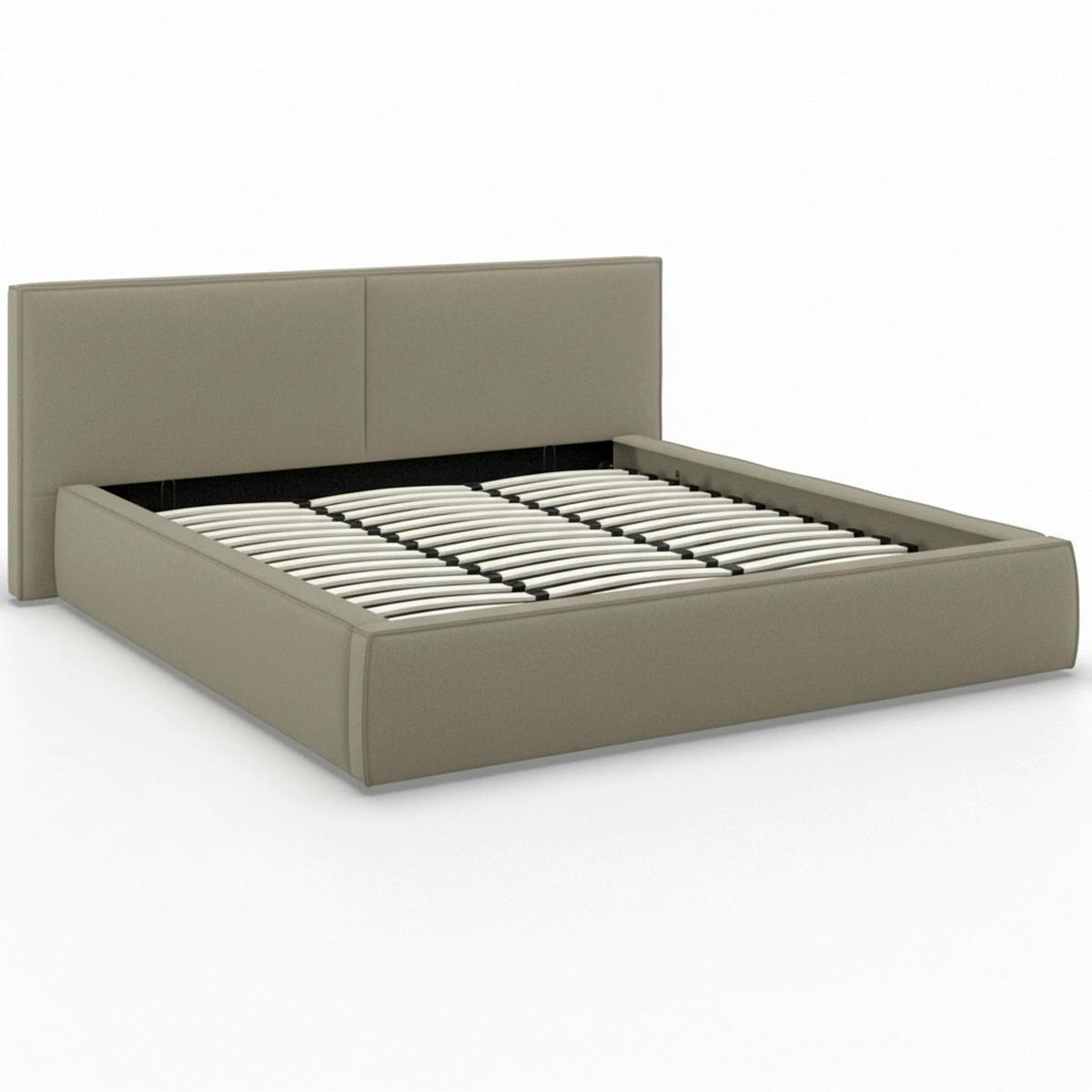 Pat tapițat Serena 180x200 cm Olive - verde/negru, Modern, lemn/metal (180/200cm) - Bessagi Home