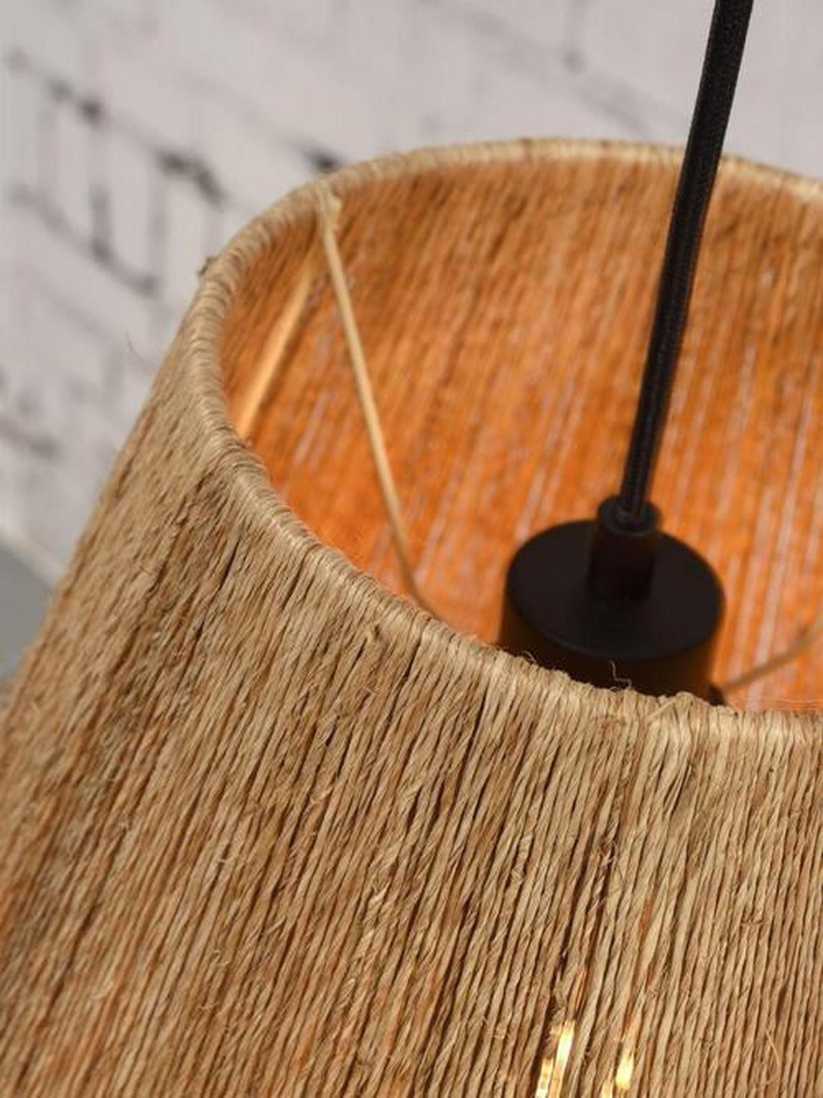 Függőlámpa Iguazu/h45/n - fekete/világosbarna, Natur, műanyag/természetes anyagok (40/47cm) - Good & Mojo