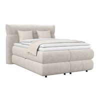 Boxspring Krevet Carmelo - bež/crna, Trend, tekstil/plastika (140/200cm) - Premium Living