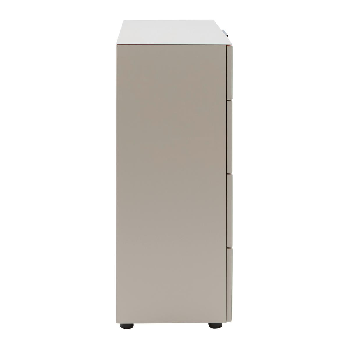 Kommode Siena Kaschmir - Chromfarben/Kaschmir, Modern, Glas/Holzwerkstoff (90/99/40cm) - Mömax