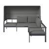 LOUNGEGRUPP BIGI - beige/grå, Basics, metall/glas - Mömax