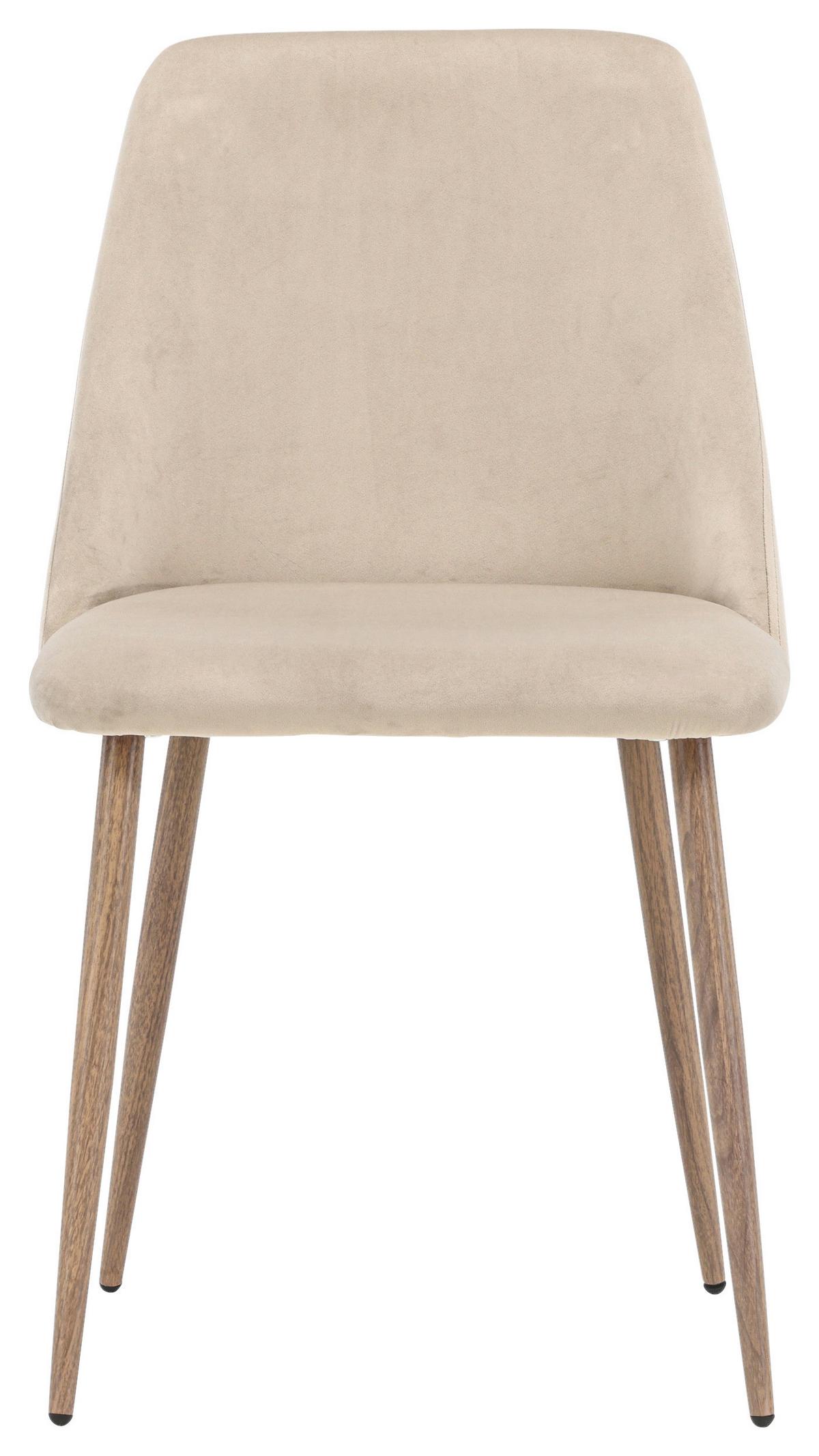 STUHL-SET NIGHT - Beige/Braun, Design, Textil/Metall (49/87/56cm) - Livetastic