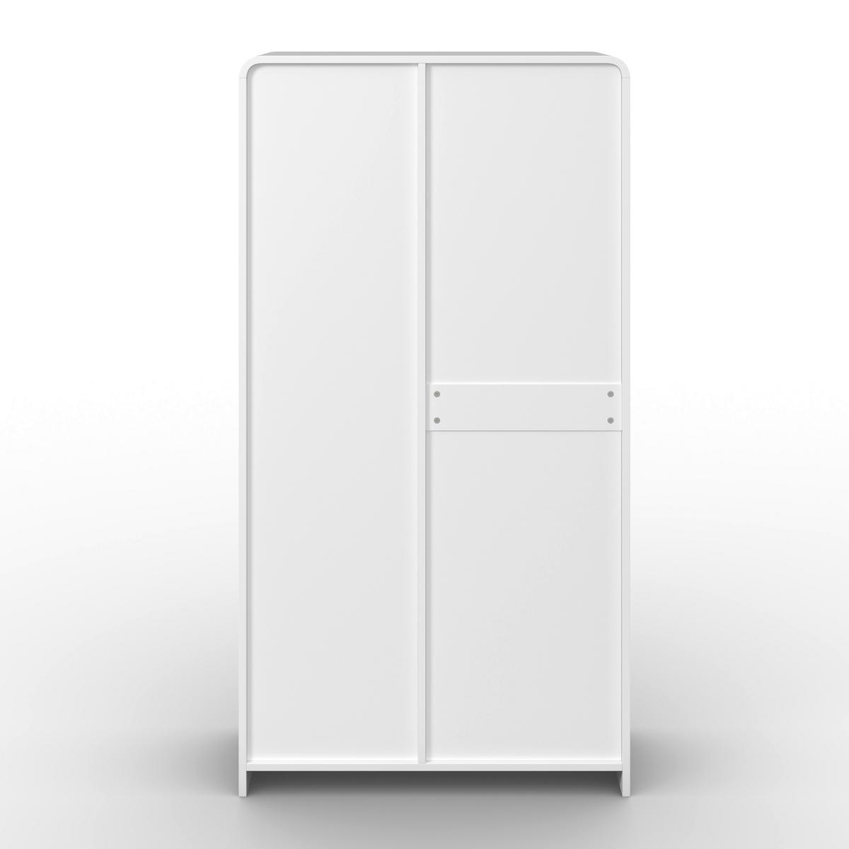 Kinderkleiderschrank Elio Weiß ca. 95x180x56 cm - Weiß, MODERN, Holzwerkstoff (95/180/56cm) - Bessagi Kids