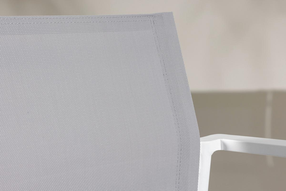 Loungegarnitur Break Weiß/Grau - Weiß/Grau, KONVENTIONELL, Glas/Textil - Gardenson