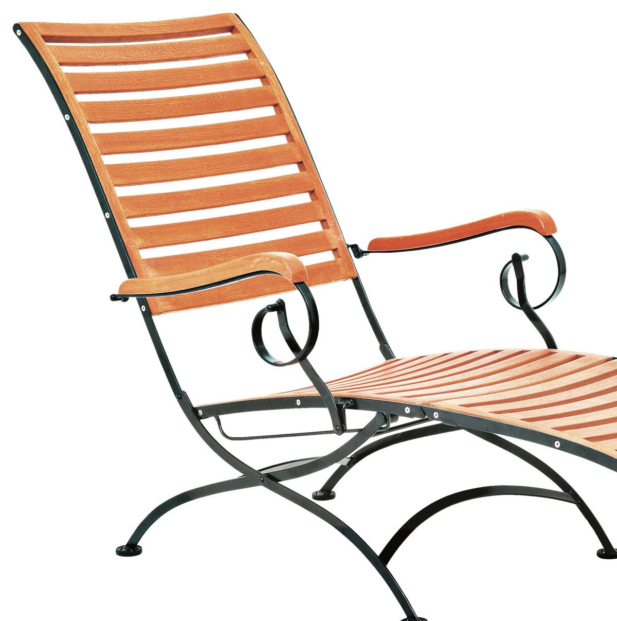 Garten-Relaxliege Schlossgarten aus Eukalyptus - Naturfarben, ROMANTIK / LANDHAUS, Holz/Metall (65/89/137cm) - Gardenson