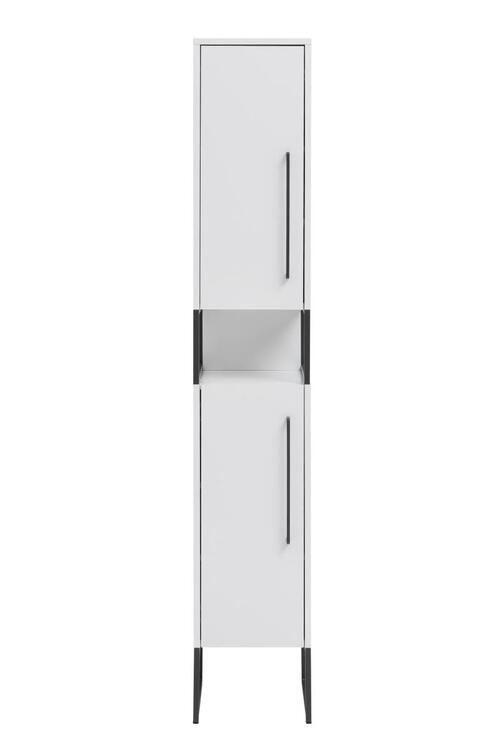 Hochschrank in Weiß - Anthrazit/Weiß, MODERN, Holzwerkstoff/Metall (30/184/33cm) - Mömax