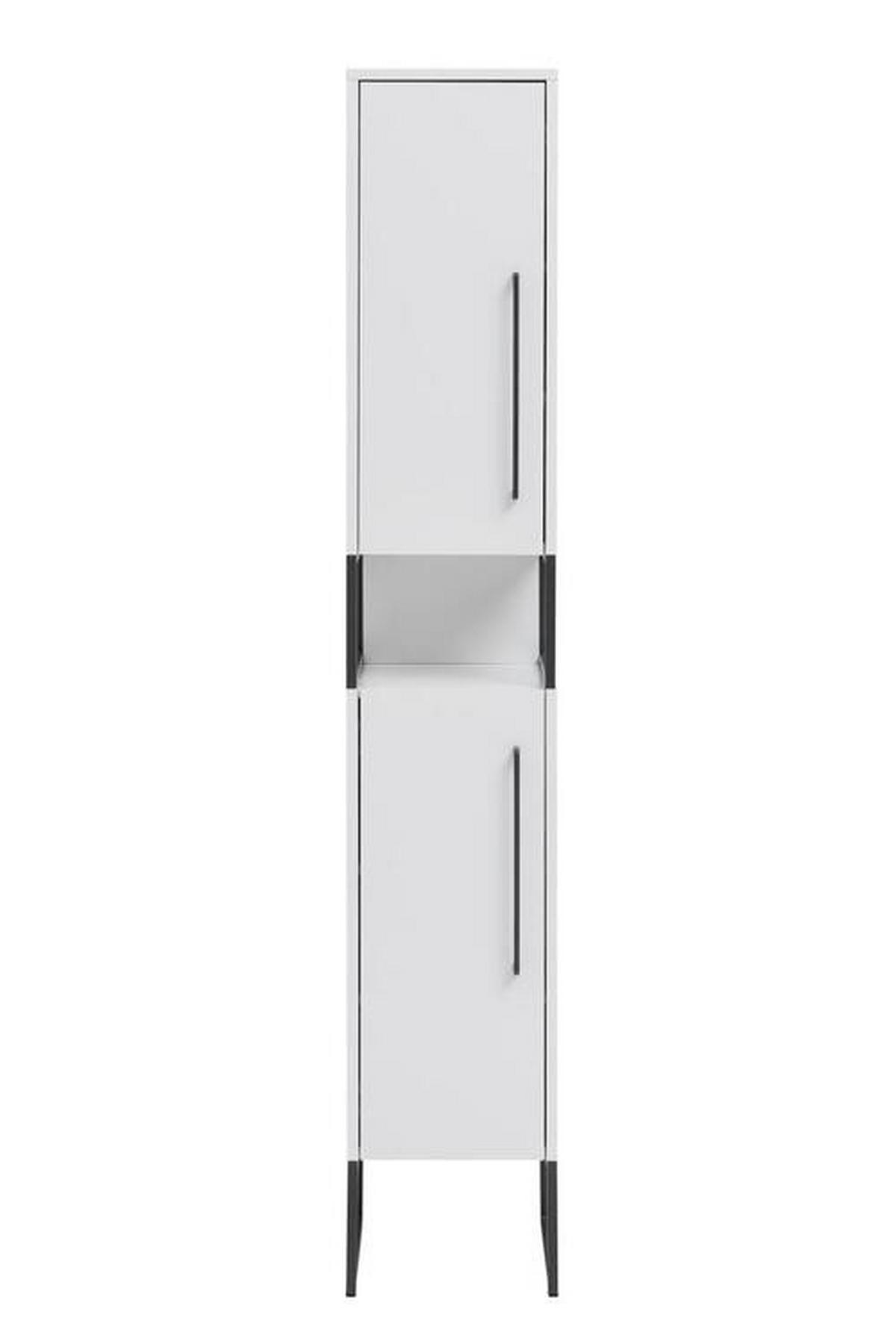 Hochschrank in Weiß - Anthrazit/Weiß, MODERN, Holzwerkstoff/Metall (30/184/33cm) - Mömax