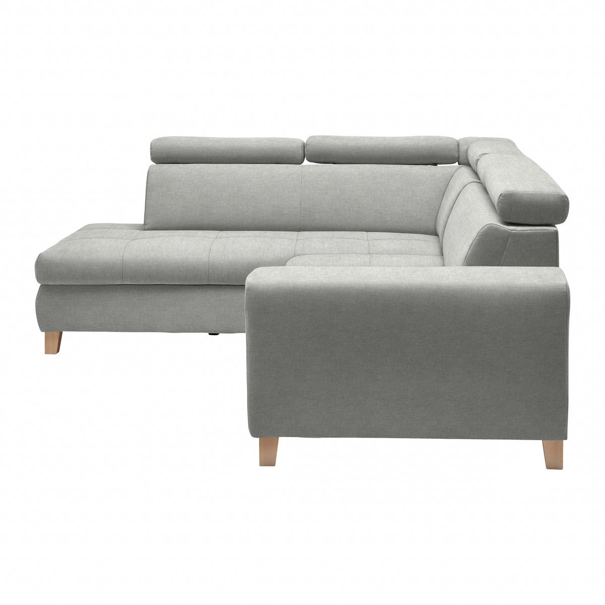 Ecksofa Lugo Grau - Grau, MODERN, Holz/Kunststoff (205/98/266cm) - Mömax