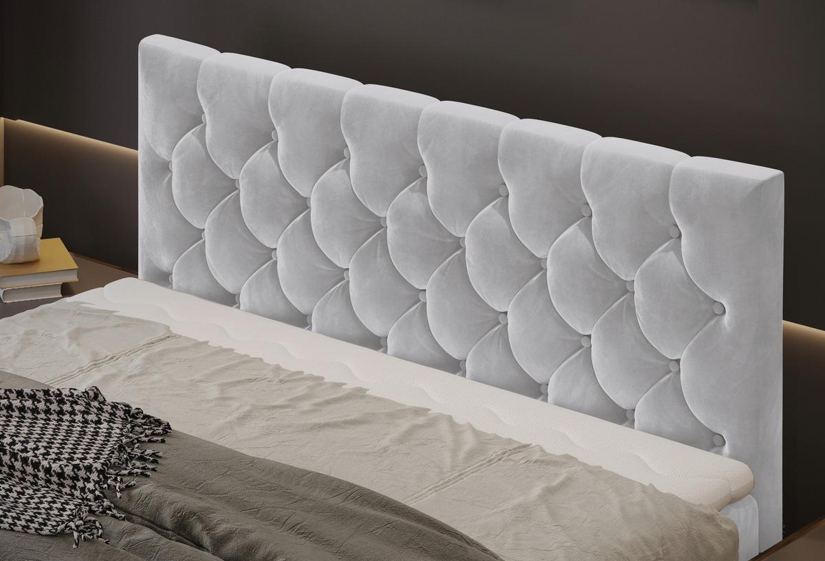 PAT BOXSPRING ELIO - argintiu/bej, Romantik / Landhaus, textil (140/200cm) - James Wood