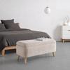 SITZBANK JENSON -EXKLUSIV- -TOP- - Beige/Naturfarben, MODERN, Holz/Textil (100/43/40cm) - Based
