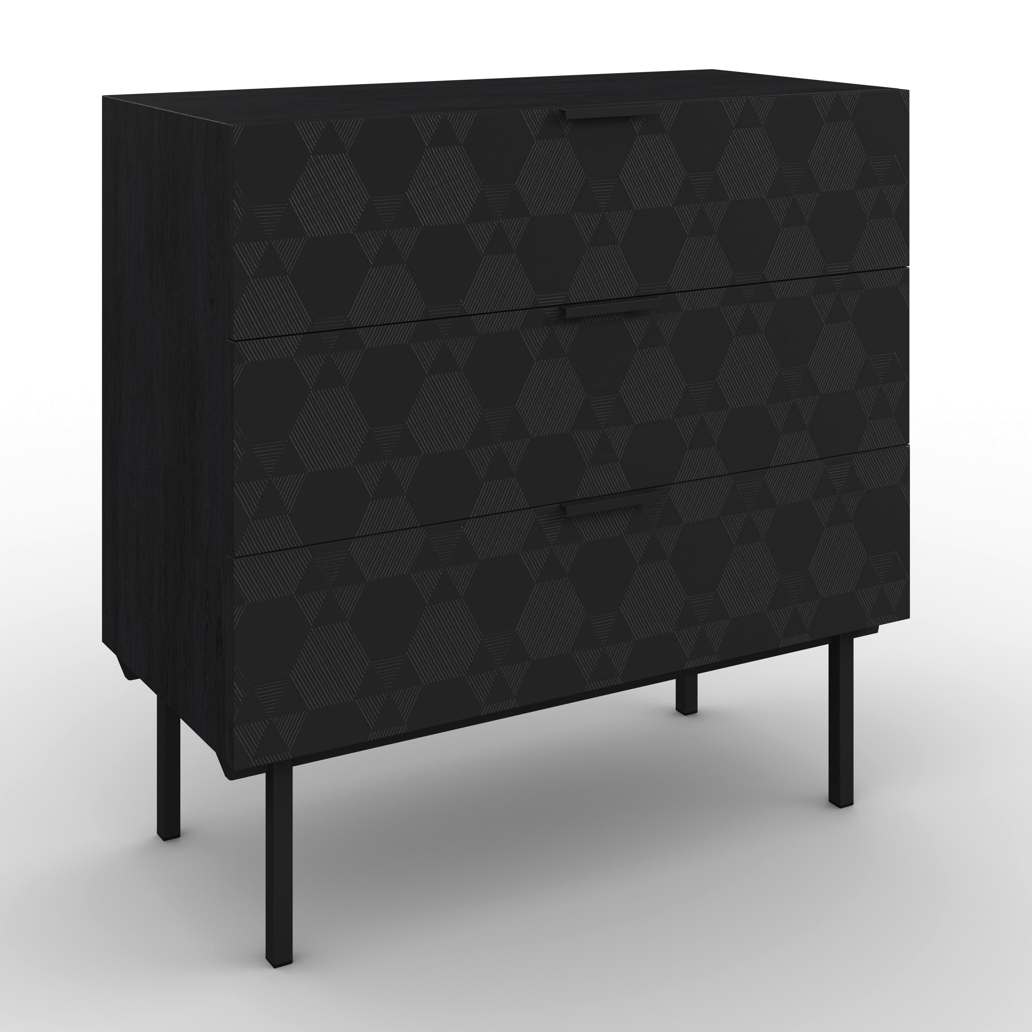 Sideboard "Roma" schwarz - Schwarz, Modern, Holz/Metall (85/80/40cm) - Bessagi Home