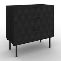 Kommode Roma ca. 85x80 cm MDF Schwarz - Schwarz, MODERN, Holz/Metall (85/80/40cm) - Bessagi Home