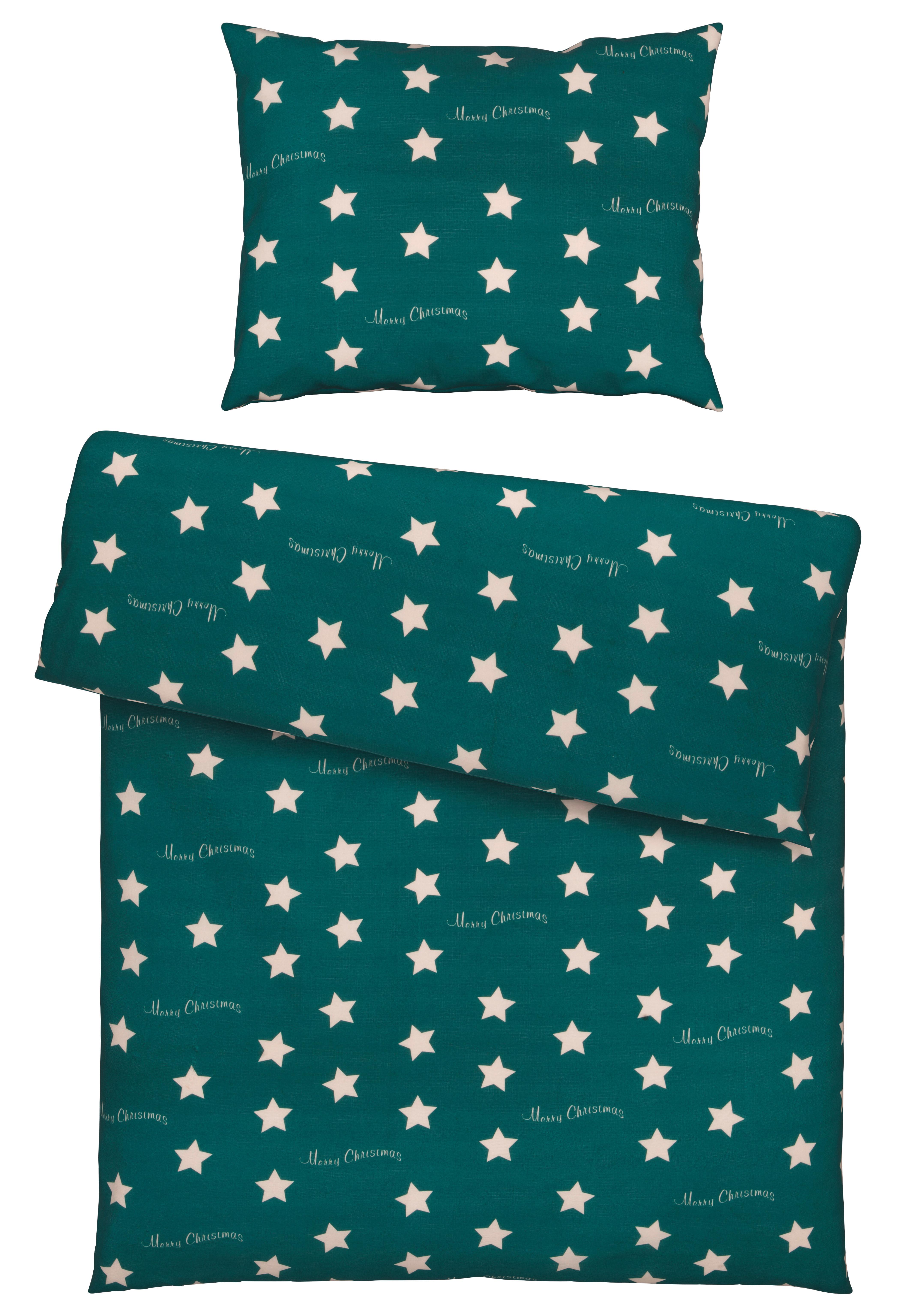 Posteljnina Stars - zelena, Konvencionalno, tekstil (140/200cm) - Modern Living