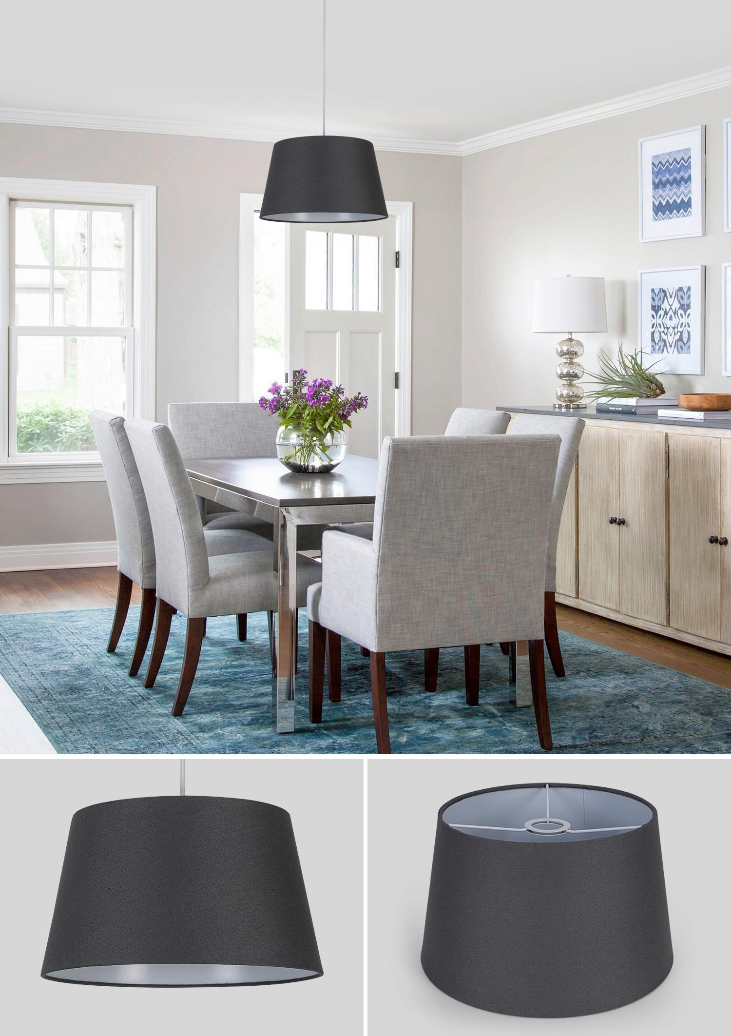 LAMPSKÄRM EMIL - vit/grå, Modern, metall/textil (35/35/20cm) - Mömax