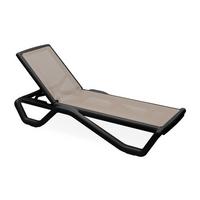 Napozóágy Goa - antracit/taupe, műanyag (191/57/30-90cm)
