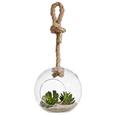 Dekohänger Kelly aus Glas - Transparent/Naturfarben, ROMANTIK / LANDHAUS, Glas/Textil (13/12/12,5cm)