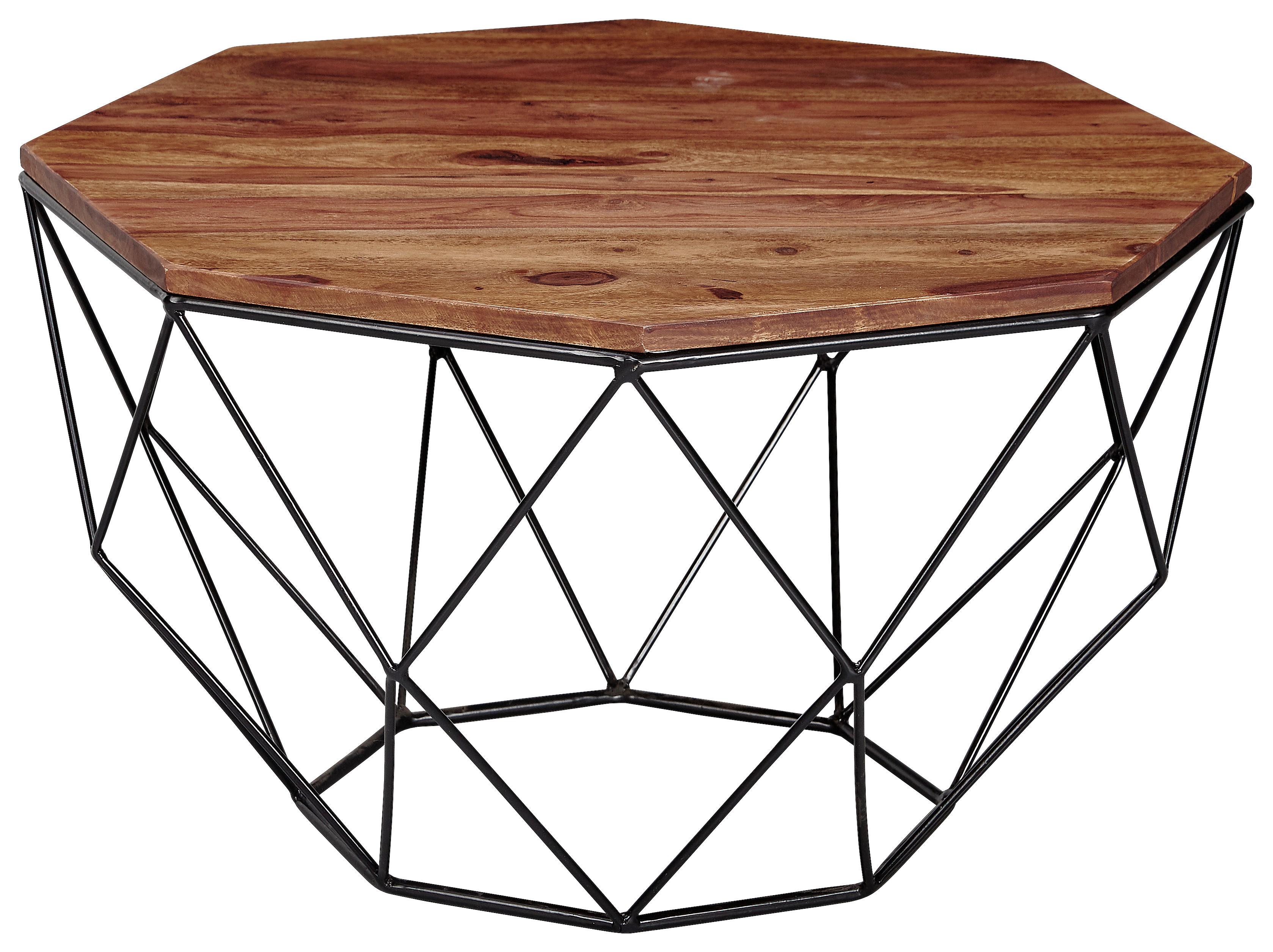 Klubska Miza Wl6.169 - črna/barve indijskega rožnega lesa, Konvencionalno, kovina/les (60/40/60cm) - MID.YOU