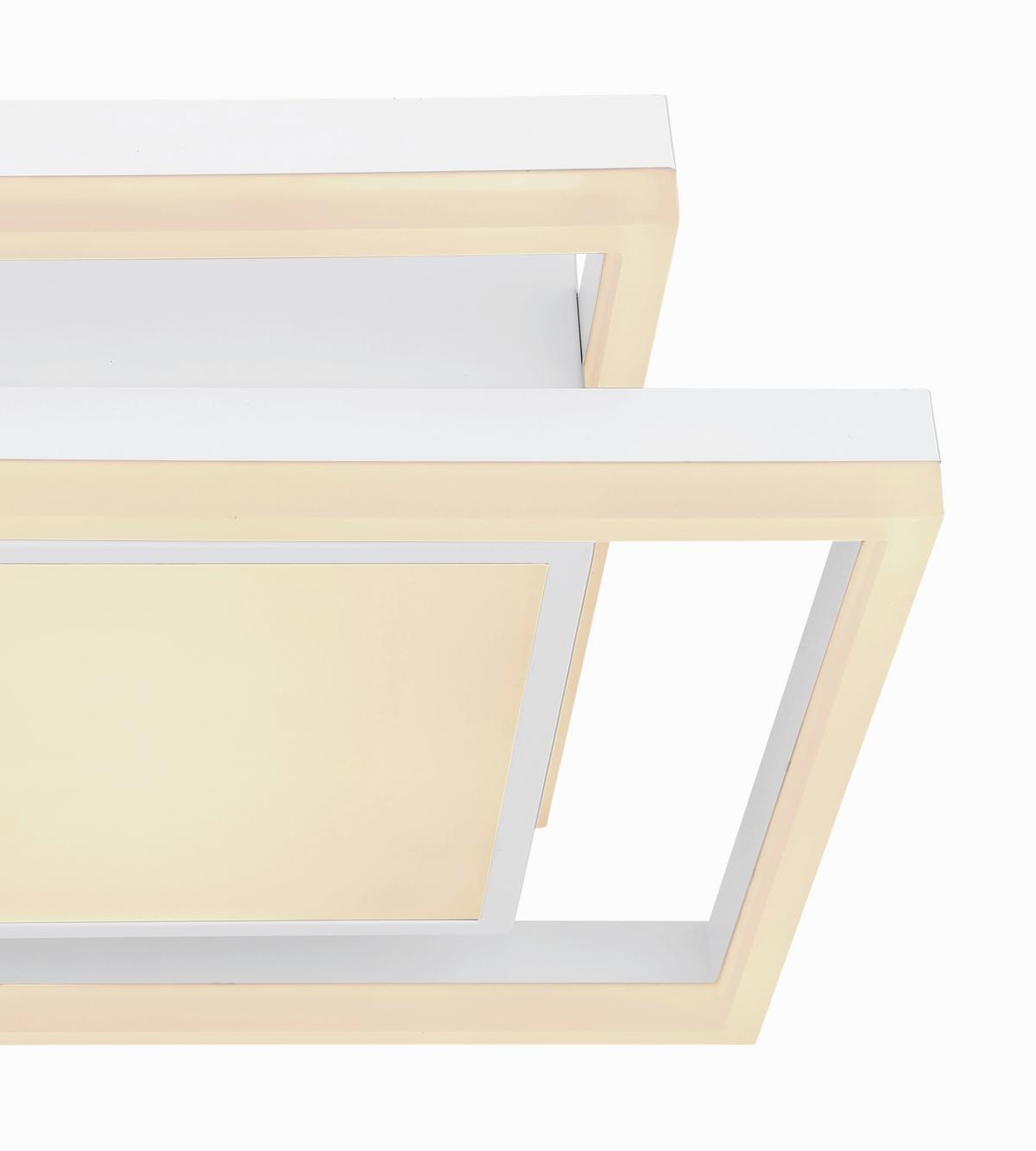 LED-Deckenleuchte Squares Opal/Weiß max. 22 Watt - Opal/Weiß, Basics, Kunststoff/Metall (41,5/41,5/10,5cm) - Globo