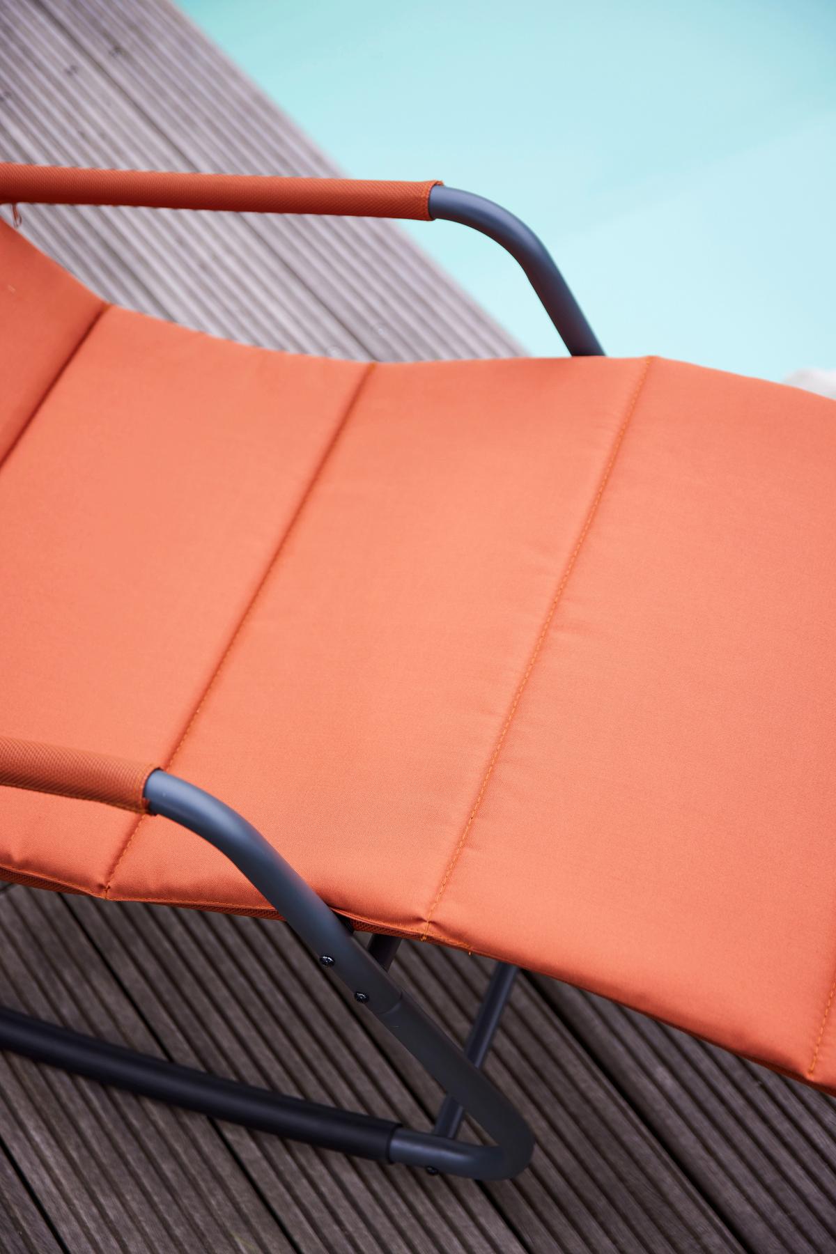Sienna Garden Relaxliege ca.57x81x143cm Orange - Orange, KONVENTIONELL, Textil/Metall (57/81/143cm) - Siena Garden