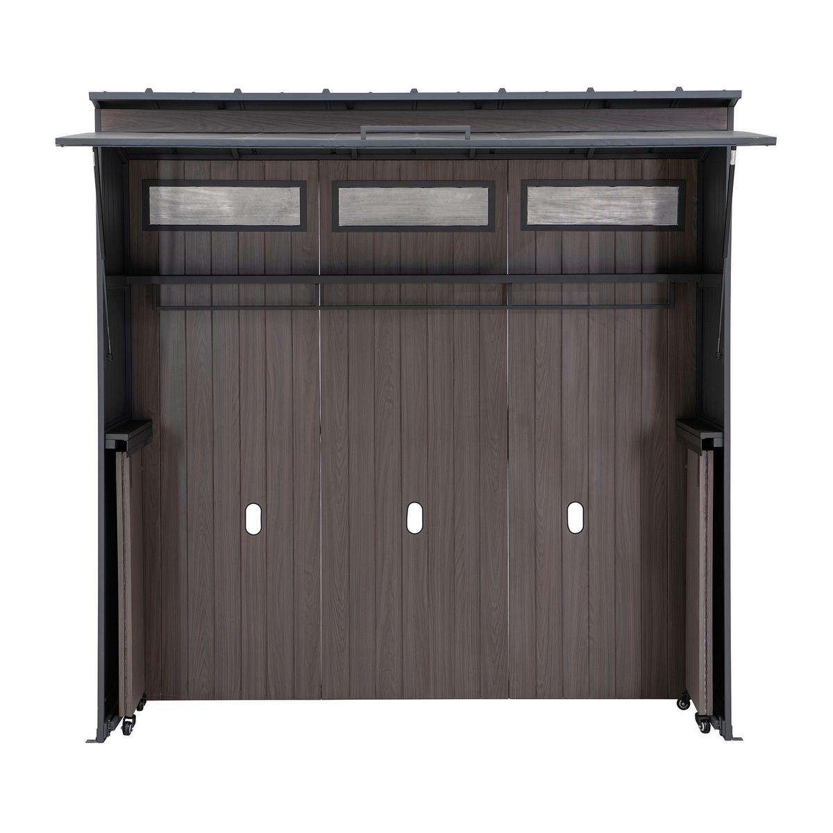 Gartenhaus Mambo Anthrazit/Dunkelbraun - Anthrazit/Dunkelbraun, Basics, Metall (220/226/94cm) - Modante